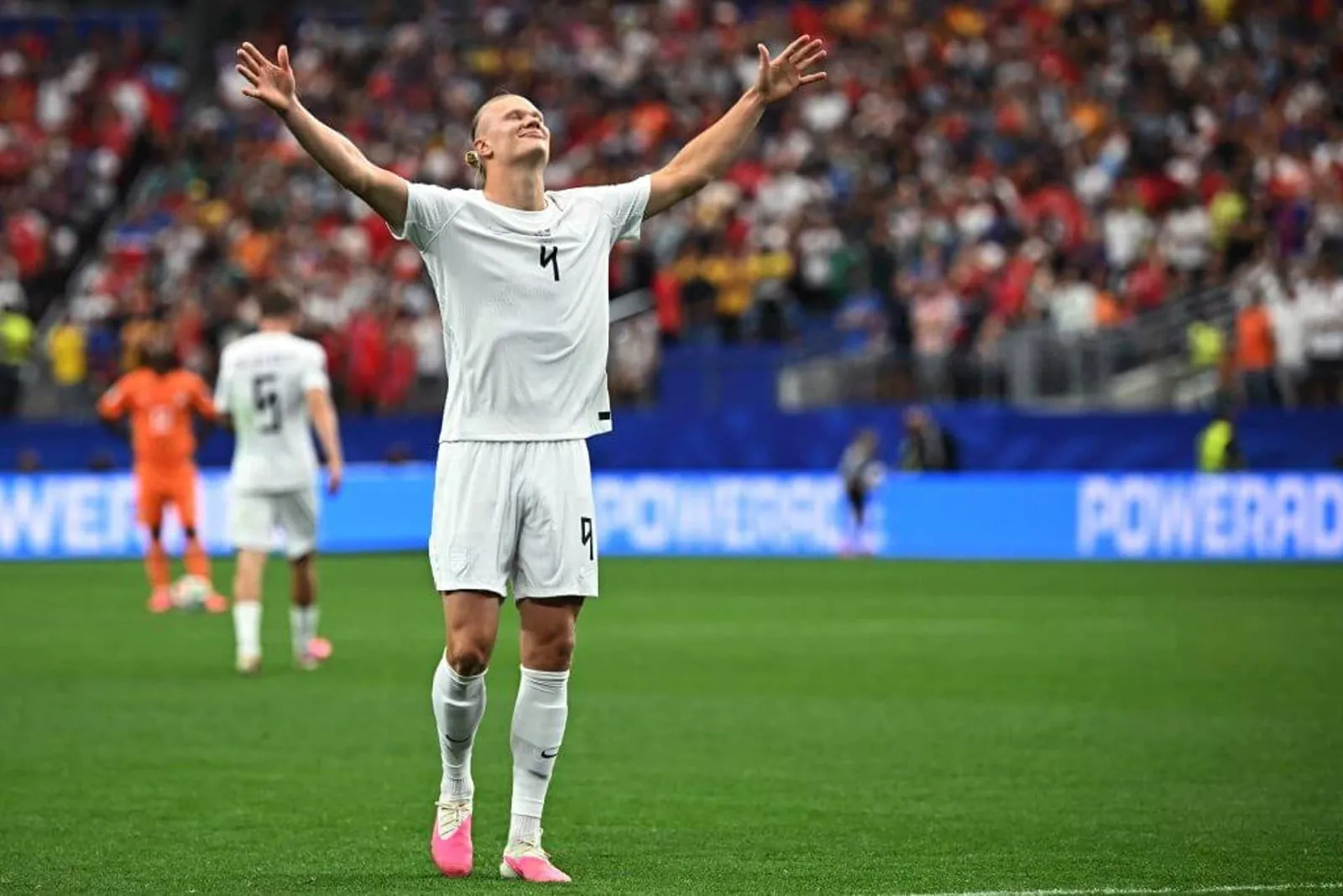 Norway's Erling Haaland celebrates after scoring the winner