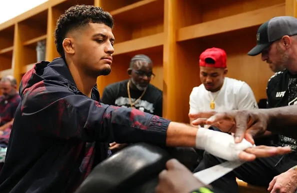 Alden Coria has his hands wrapped prior to his fight during the UFC Fight Night event at Paycom Center on July 18, 2026 in Oklahoma City, Oklahoma. (Photo by Mike Roach/Zuffa LLC)