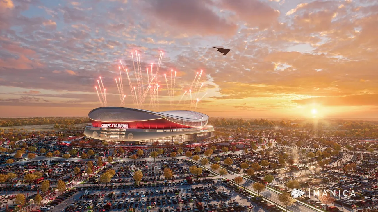 Renderings of the new stadium for the Kansas City Chiefs are released by the team and MANICA...